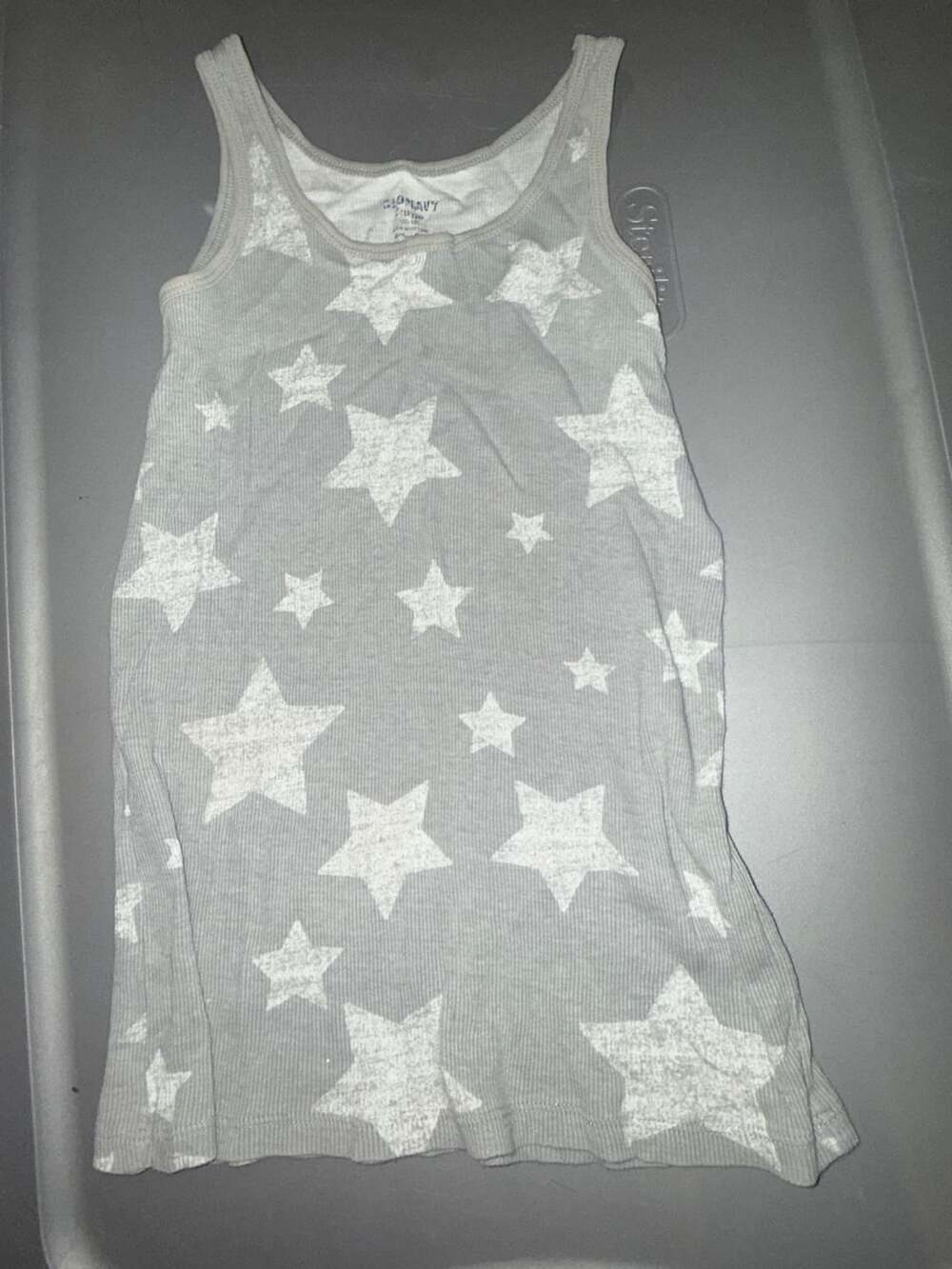 Old Navy Tank Top Size XS Grey Star Print Ribbed